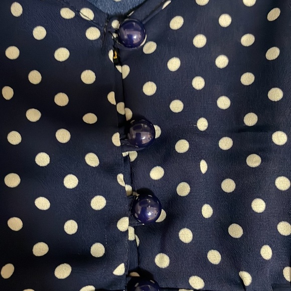 Reborn Dress Navy with White Polka Dots size Large NWT - Picture 4 of 12